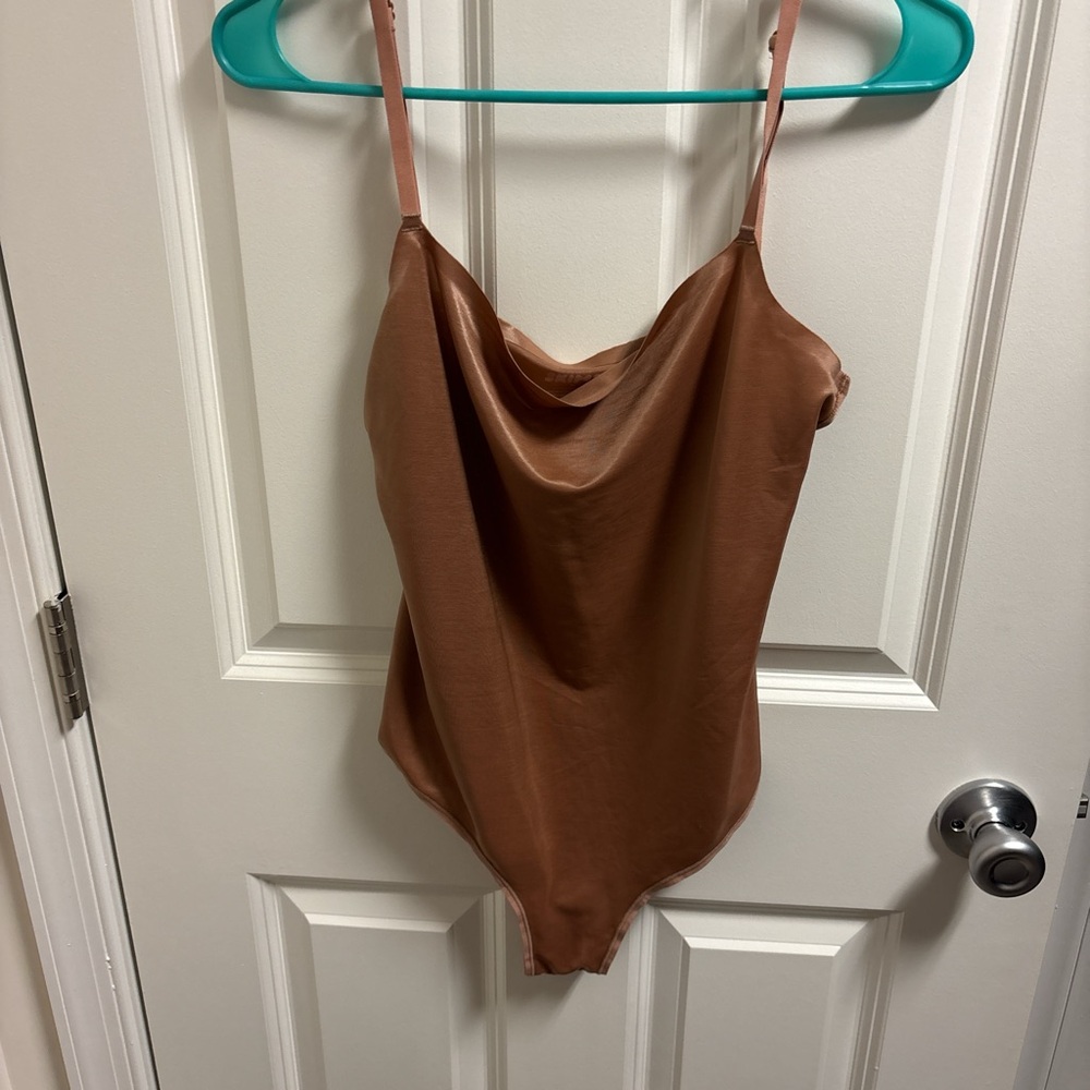 Brown Draped Bodysuit